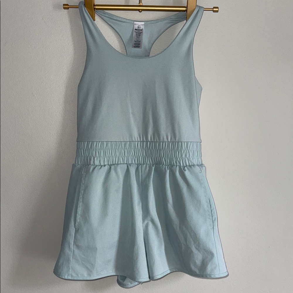 90 Degree Girls Medium 10 Light Blue Racerback Romper